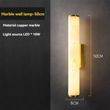 Marmeren Wandlamp – Luxe Messing LED Cilinder 30–60cm