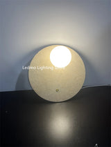 Travertin Wandlamp met Glazen Bol – Natuursteen G9 LED Sconce