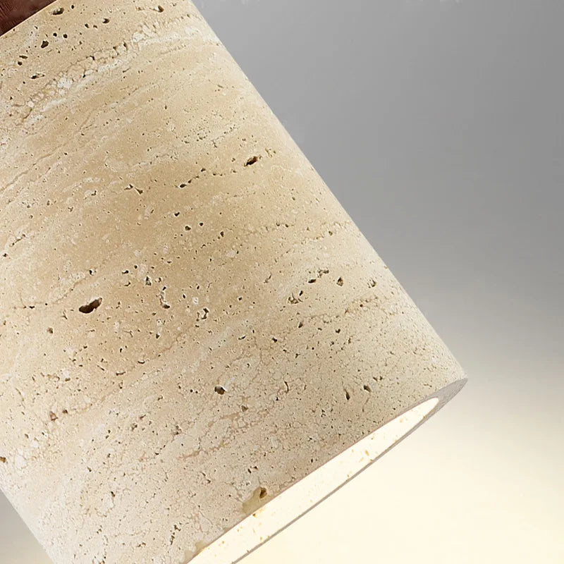 Japanse Wabi-Sabi Hanglamp – Gele Natuursteen Bedlamp Pendel E27
