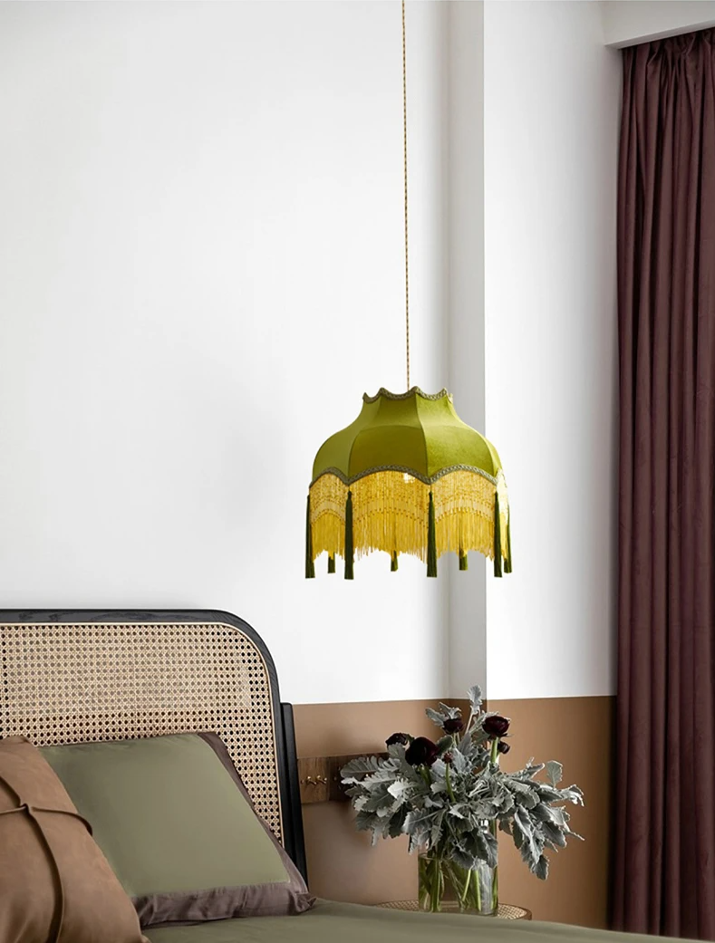 ChâteauLumière Franse Retro Koper & Stoffen Kwast Chandelier