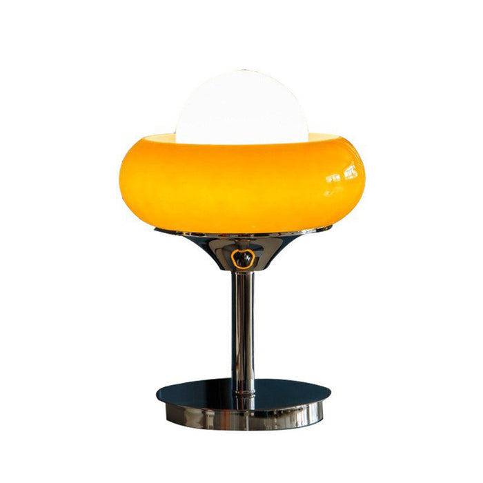 Vintage Bauhaus Glazen Gele Tafellamp