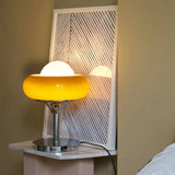 Vintage Bauhaus Glazen Gele Tafellamp