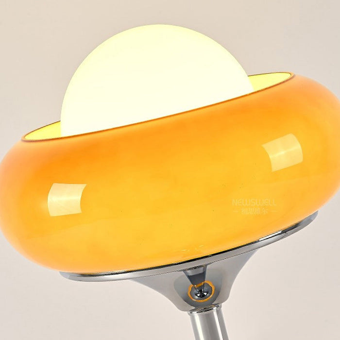 Vintage Bauhaus Glazen Gele Tafellamp
